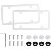 imageLivTee 4 Holes Stainless Steel License Plate Frames 2 PCS Car Licence Plate Covers Automotive Exterior Accessories Slim Design with Bolts Washer Caps for US Vehicles BlackWhite