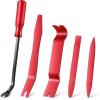 imageLivTee 5 pcs Auto Trim Removal Tool Kit No Scratch Plastic Pry Tool Kit  Interior Door Panel Clip Fastener Removal Set for Vehicle Dash Radio Audio Installer BlueRed