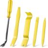 imageLivTee 5 pcs Auto Trim Removal Tool Kit No Scratch Plastic Pry Tool Kit  Interior Door Panel Clip Fastener Removal Set for Vehicle Dash Radio Audio Installer BlueYellow