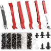 imageLivTee Auto Trim Removal Tool Kit Clip Fastener Remover Pry Tools Set100 Pcs Bumper Retainer Clips Car Plastic Rivets Fasteners Push Retainer Kit with 6 Pcs Storage Removal Tool Blue1006Red