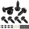 imageLivTee Rustproof License Plate Screws for Securing License Plates Frames and Covers on Cars and Trucks 8 Sets Premium Stainless Steel Self Tapping Mounting Bolts Black Zinc PlatedCrossBlack8PCS