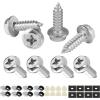 imageLivTee Rustproof License Plate Screws for Securing License Plates Frames and Covers on Cars and Trucks 8 Sets Premium Stainless Steel Self Tapping Mounting Bolts Black Zinc PlatedCrossSilver8PCS