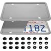 imageLivTee Silicone License Plate Frames Covers 2 Pack Universal American Car Accessory License Plate Bracket Holder Licence Plate Accessories  GrayGray2 Pack