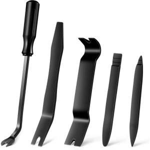 imageLivTee 5 pcs Auto Trim Removal Tool Kit No Scratch Plastic Pry Tool Kit  Interior Door Panel Clip Fastener Removal Set for Vehicle Dash Radio Audio Installer BlueBlack