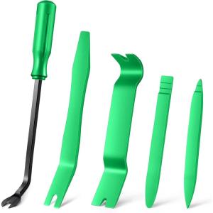 imageLivTee 5 pcs Auto Trim Removal Tool Kit No Scratch Plastic Pry Tool Kit  Interior Door Panel Clip Fastener Removal Set for Vehicle Dash Radio Audio Installer BlueGreen