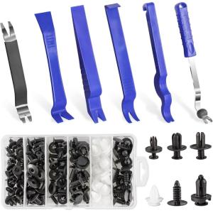 imageLivTee Auto Trim Removal Tool Kit Clip Fastener Remover Pry Tools Set100 Pcs Bumper Retainer Clips Car Plastic Rivets Fasteners Push Retainer Kit with 6 Pcs Storage Removal Tool Blue1006Blue