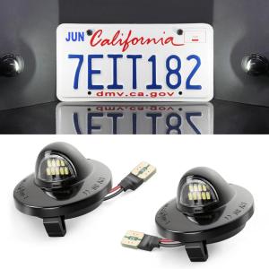 imageLivTee License Plate Light 2PCS LED License Plate Light Assembly Tag Lights for License Plate Fits for Ford F150 F250 F350 Fits for Bronco Fits for Expedition Xenon White with Red StripesWhite