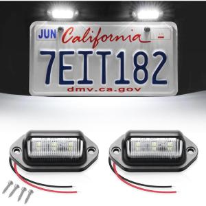 imageLivTee Waterproof 12V License Plate LED Light for RV Camper Truck SUV Trailer Van Step Courtesy Lights Dome Cargo Lights or Under Hood Lights Xenon White2PCSXenon White