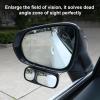 imageLivTee Black Framed Round Blind Spot Mirror HD Glass and Wide Angle Rearview Mirror with Adjustable Stick for Universal Car 2 pcsDoubleLeft