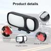 imageLivTee Black Framed Round Blind Spot Mirror HD Glass and Wide Angle Rearview Mirror with Adjustable Stick for Universal Car 2 pcsDoubleLeft