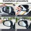 imageLivTee Black Framed Round Blind Spot Mirror HD Glass and Wide Angle Rearview Mirror with Adjustable Stick for Universal Car 2 pcsDoubleLeft