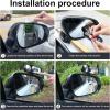 imageLivTee Black Framed Round Blind Spot Mirror HD Glass and Wide Angle Rearview Mirror with Adjustable Stick for Universal Car 2 pcsDoubleRight