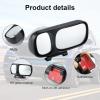 imageLivTee Black Framed Round Blind Spot Mirror HD Glass and Wide Angle Rearview Mirror with Adjustable Stick for Universal Car 2 pcsDoubleRight
