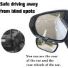 imageLivTee Black Framed Round Blind Spot Mirror HD Glass and Wide Angle Rearview Mirror with Adjustable Stick for Universal Car 2 pcsScrew Model