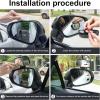 imageLivTee Black Framed Round Blind Spot Mirror HD Glass and Wide Angle Rearview Mirror with Adjustable Stick for Universal Car 2 pcsWide Angle