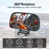 imageLivTee Black Framed Round Blind Spot Mirror HD Glass and Wide Angle Rearview Mirror with Adjustable Stick for Universal Car 2 pcsWide Angle