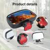 imageLivTee Black Framed Round Blind Spot Mirror HD Glass and Wide Angle Rearview Mirror with Adjustable Stick for Universal Car 2 pcsWide Angle