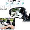 imageLivTee Blind Spot Car Mirror Long Framed HD Glass and ABS Housing Convex Wide Angle Side Rearview Mirrors with Adjustable Stick for Universal Car 2 pcs
