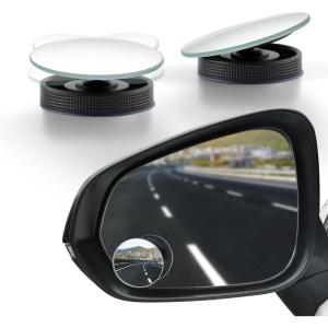 imageLivTee Blind Spot Car Mirror Rectangular HD Glass Frameless Convex Side Mirror Blindspot Reusable 360 Wide Angle Rear View Car Mirrors with Powerful Adjustable Suction Cup  Exterior MirrorsCupRound