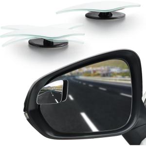 imageLivTee Blind Spot Car Mirror Rectangular HD Glass Frameless Convex Side Mirror Blindspot Reusable 360 Wide Angle Rear View Car Mirrors with Powerful Adjustable Suction Cup  Exterior MirrorsFan