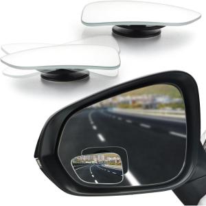 imageLivTee Blind Spot Car Mirror Rectangular HD Glass Frameless Convex Side Mirror Blindspot Reusable 360 Wide Angle Rear View Car Mirrors with Powerful Adjustable Suction Cup  Exterior MirrorsFramelessNew