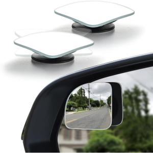 imageLivTee Blind Spot Mirror Oval HD Glass Frameless Convex Rear View Mirror with wide angle Adjustable Stick for Cars SUV and Trucks Pack of 2Fan