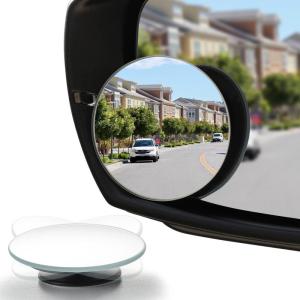 imageLivTee Blind Spot Mirror Oval HD Glass Frameless Convex Rear View Mirror with wide angle Adjustable Stick for Cars SUV and Trucks Pack of 2Round