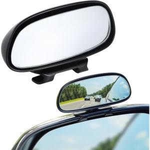 imageLivTee Blind Spot Mirror with Side Mirror Rain Guard Carbon Fiber 2in1 Side Mirror Covers Kit with Wide Angle Adjustable Stick for Cars SUV and Trucks Pack of 2Plus Add