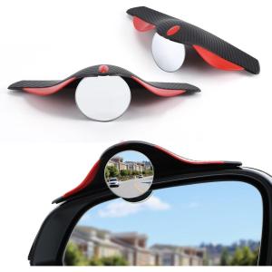 imageLivTee Car Blind Spot Mirror with Side Mirror Rain Guard 2 Pack Carbon Fiber 2in1 Rear View Rain Mirror Covers 360 Drgree Adjustable Convex Mirror Automotive Exterior Accessories