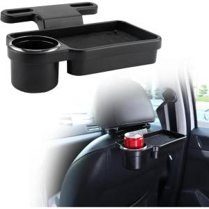imageLivTee Cup Holder Tray for Car Detachable Car Trays for Eating Multifunctional Backseat Car Organizer Car Back Seat Organizer Foldable Desing Automotive Accessories for Most Vehicles