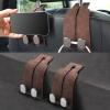 imageLivTee Headrest Purse Hook for Car Seat Hook Hangers Storage Organizer for Bags and Coats Holder Upgrade Leather Double Hook and Mobile Phone Holder for Universal Vehicle Car Accessories BrownBrown
