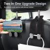 imageLivTee Headrest Purse Hook for Car Seat Hook Hangers Storage Organizer for Bags and Coats Holder Upgrade Leather Double Hook and Mobile Phone Holder for Universal Vehicle Car Accessories BrownBlack