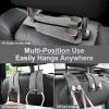 imageLivTee Headrest Purse Hook for Car Seat Hook Hangers Storage Organizer for Bags and Coats Holder Upgrade Leather Double Hook and Mobile Phone Holder for Universal Vehicle Car Accessories BrownGray