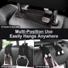 imageLivTee Headrest Purse Hook for Car Seat Hook Hangers Storage Organizer for Bags and Coats Holder Upgrade Leather Double Hook and Mobile Phone Holder for Universal Vehicle Car Accessories BrownBlack