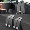 imageLivTee Headrest Purse Hook for Car Seat Hook Hangers Storage Organizer for Bags and Coats Holder Upgrade Leather Double Hook and Mobile Phone Holder for Universal Vehicle Car Accessories BrownGray