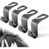 imageLivTee Car Seat Headrest Hook Auto Seat Hook Hangers Organizer Interior Accessories for Purse Coats Umbrellas Grocery Bags Handbag 4Pack  Carbon Fiber