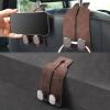 imageLivTee Headrest Purse Hook for Car Seat Hook Hangers Storage Organizer for Bags and Coats Holder Upgrade Leather Double Hook and Mobile Phone Holder for Universal Vehicle Car Accessories BrownBrown