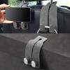 imageLivTee Headrest Purse Hook for Car Seat Hook Hangers Storage Organizer for Bags and Coats Holder Upgrade Leather Double Hook and Mobile Phone Holder for Universal Vehicle Car Accessories BrownGray