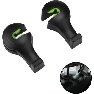 imageLivTee Car Back Seat Headrest Hook 2Pack Car Seat Accessory for Coats Umbrellas Grocery Bags Handbag ampamp More Black