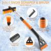 imageLivTee Ice Scraper and Snow Brush for Car Windshield 32quot Extendable Snow Removal Tool with 360 Rotating Brush Automotive Exterior Accessories and Winter Essentials for Cars Trucks and SUVsBlueOrange