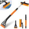 imageLivTee Ice Scraper and Snow Brush for Car Windshield 32quot Extendable Snow Removal Tool with 360 Rotating Brush Automotive Exterior Accessories and Winter Essentials for Cars Trucks and SUVsBlueOrange