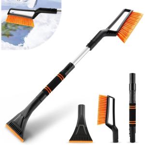 imageLivTee Ice Scraper and Snow Brush for Car Windshield 2475quot Removable Snow Removal Tool Automotive Exterior Accessories and Winter Essentials for Cars Trucks and SUVsOrange325