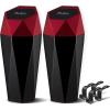 imageLivTee Car Trash Can with Lid Diamond Design Small Automatic Portable Trash Can with 2PCS Car Purse Hook for Purses and Bags Car Interior Accessories for Women Men BlackRed