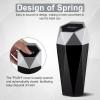 imageLivTee Car Trash Can with Lid Diamond Design Small Automatic Portable Trash Can with 2PCS Car Purse Hook for Purses and Bags Car Interior Accessories for Women Men BlackSilver