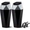 imageLivTee Car Trash Can with Lid Diamond Design Small Automatic Portable Trash Can with 2PCS Car Purse Hook for Purses and Bags Car Interior Accessories for Women Men BlackSilver