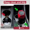 imageLivTee Car Trash Can with Lid Diamond Design Small Automatic Portable Trash Can with 2PCS Car Purse Hook for Purses and Bags Car Interior Accessories for Women Men BlackRed