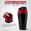 imageLivTee Car Trash Can with Lid Diamond Design Small Automatic Portable Trash Can with 2PCS Car Purse Hook for Purses and Bags Car Interior Accessories for Women Men BlackRed