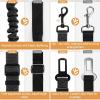 imageLivTee Dog Seat Belt for Car 2 Packs Set Retractable Dog Car Harness Adjustable and Comfortable Dog Car Seatbelt Leash Elastic Nylon Pet Safety Seatbelts for Vehicles Dog Accessories for CarBlack