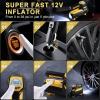 imageLivTee Tire Inflator Portable Air Compressor for Car Tires  Car Accessories 12V DC Air Pump with Digital Tire Pressure Gauge Max 150PSI with Emergency LED Lights for Car Camper RV TruckYellow
