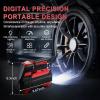 imageLivTee Tire Inflator Portable Air Compressor for Car Tires  Car Accessories 12V DC Air Pump with Digital Tire Pressure Gauge Max 150PSI with Emergency LED Lights for Car Camper RV TruckRed